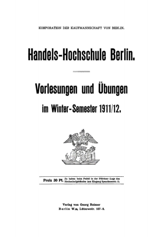 Cover image: Winter-Semester 1911/12 1st edition 9783112609439