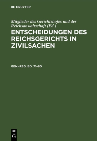 Imagen de portada: Generalregister zum einundsiebzigsten bis achtzigsten Bande 1st edition 9783112609811