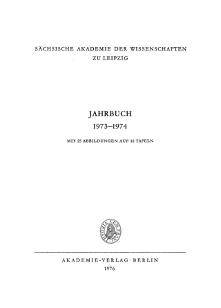 Imagen de portada: 1973–1974 1st edition 9783112616857