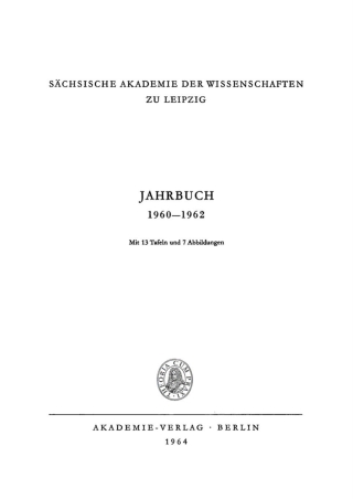 Imagen de portada: 1960–1962 1st edition 9783112616871