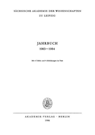 Imagen de portada: 1983–1984 1st edition 9783112616895