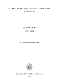 Cover image: 1987–1988 1st edition 9783112616994