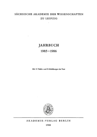 Imagen de portada: 1985–1986 1st edition 9783112617014