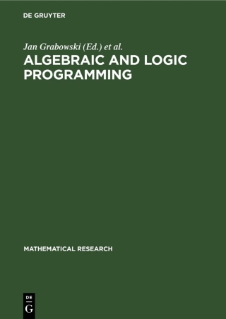 Cover image: Algebraic and Logic Programming 1st edition 9783112620250
