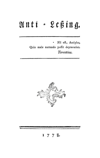 Cover image: Anti - Leßing 1st edition 9783112625033
