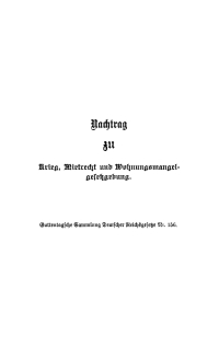 Cover image: Nachtrag zu Krieg, Mietrecht und Wohnungsmangelgesetzgebung 1st edition 9783112629291