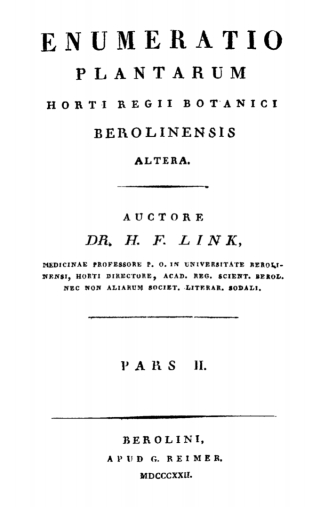 Cover image: Heinrich Friedrich Link: Enumeratio Plantarum Horti Regii Botanici Berolinensis. Pars 2 1st edition 9783112630631
