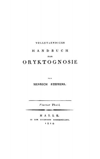 Cover image: Heinrich Steffens: Vollstaendiges Handbuch der Oryktognosie. Teil 4 1st edition 9783112634035