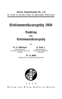 Cover image: Einkommensteuergesetz 1938 1st edition 9783112634530