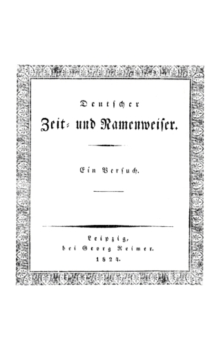 Cover image: Deutscher Zeit- und Namenweiser 1st edition 9783112635254