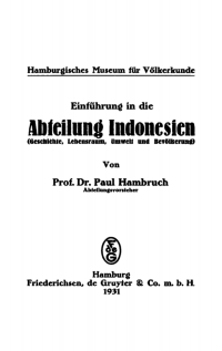 Imagen de portada: Einführung in die Abteilung Indonesien 1st edition 9783112635650