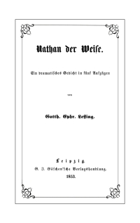 Cover image: Nathan der Weise 1st edition 9783112635933