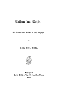 Immagine di copertina: Nathan der Weise 1st edition 9783112635957