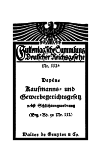 Cover image: Kaufmanns- und Gewerbegerichtsgesetz 1st edition 9783112636138