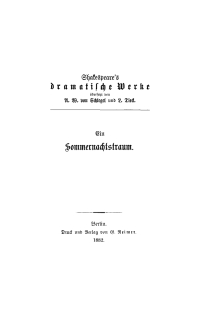 Cover image: Ein Sommernachtstraum 1st edition 9783112637913