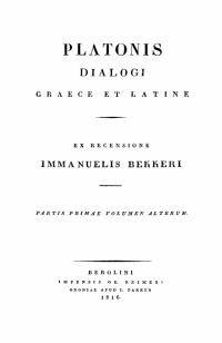 Cover image: Platonis dialogi graece et latine. Partis 1, Volumen 2 1st edition 9783112638590