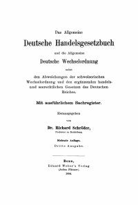 صورة الغلاف: Das allgemeine Deutsche Handelsgesetzbuch und die allgemeine Deutsche Wechselordnung 7th edition 9783112638750