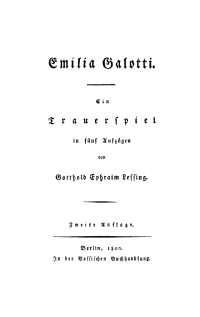 Imagen de portada: Emilia Galotti 2nd edition 9783112638910