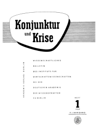 Titelbild: Konjunktur und Krise. Jahrgang 11, Heft 1 1st edition 9783112645574