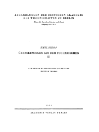 表紙画像: Übersetzungen aus dem Tocharischen II 1st edition 9783112648599