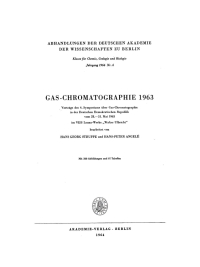 Cover image: Gas-Chromatographie 1963 1st edition 9783112648650