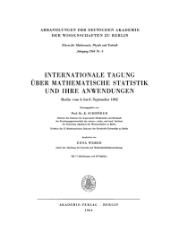 صورة الغلاف: Internationale Tagung über mathematische Statistik und ihre Anwendungen 1st edition 9783112648872