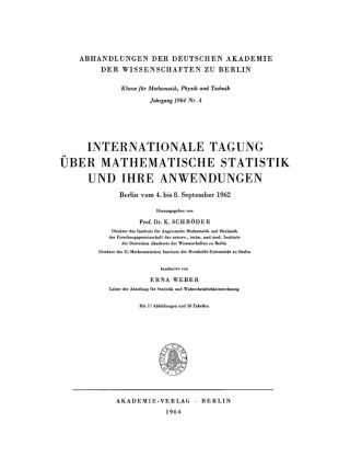 Cover image: Internationale Tagung über mathematische Statistik und ihre Anwendungen 1st edition 9783112648872