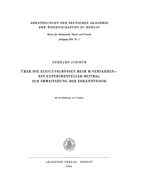 صورة الغلاف: Über die Einflussgrössen beim M-Verfahren. Ein experimenteller Beitrag zur Erweiterung der Erkenntnisse 1st edition 9783112648933