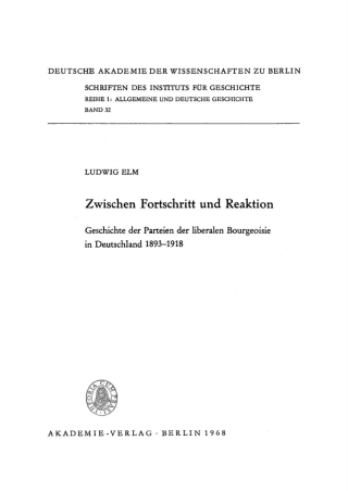 Cover image: Zwischen Fortschritt und Reaktion 1st edition 9783112649336