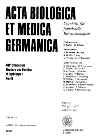 Imagen de portada: VIIIth Symposium Structure and Function of Erythrocytes, Part II 1st edition 9783112650110