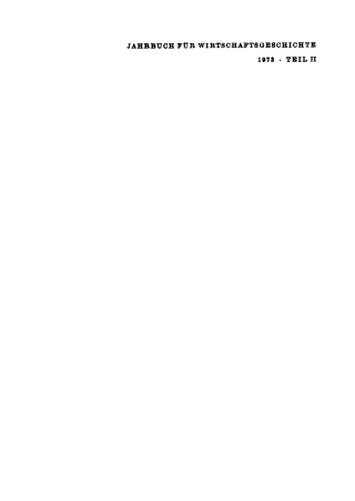 Imagen de portada: Jahrbuch für Wirtschaftsgeschichte / Economic History Yearbook. 1973, Teil 2 1st edition 9783112650998