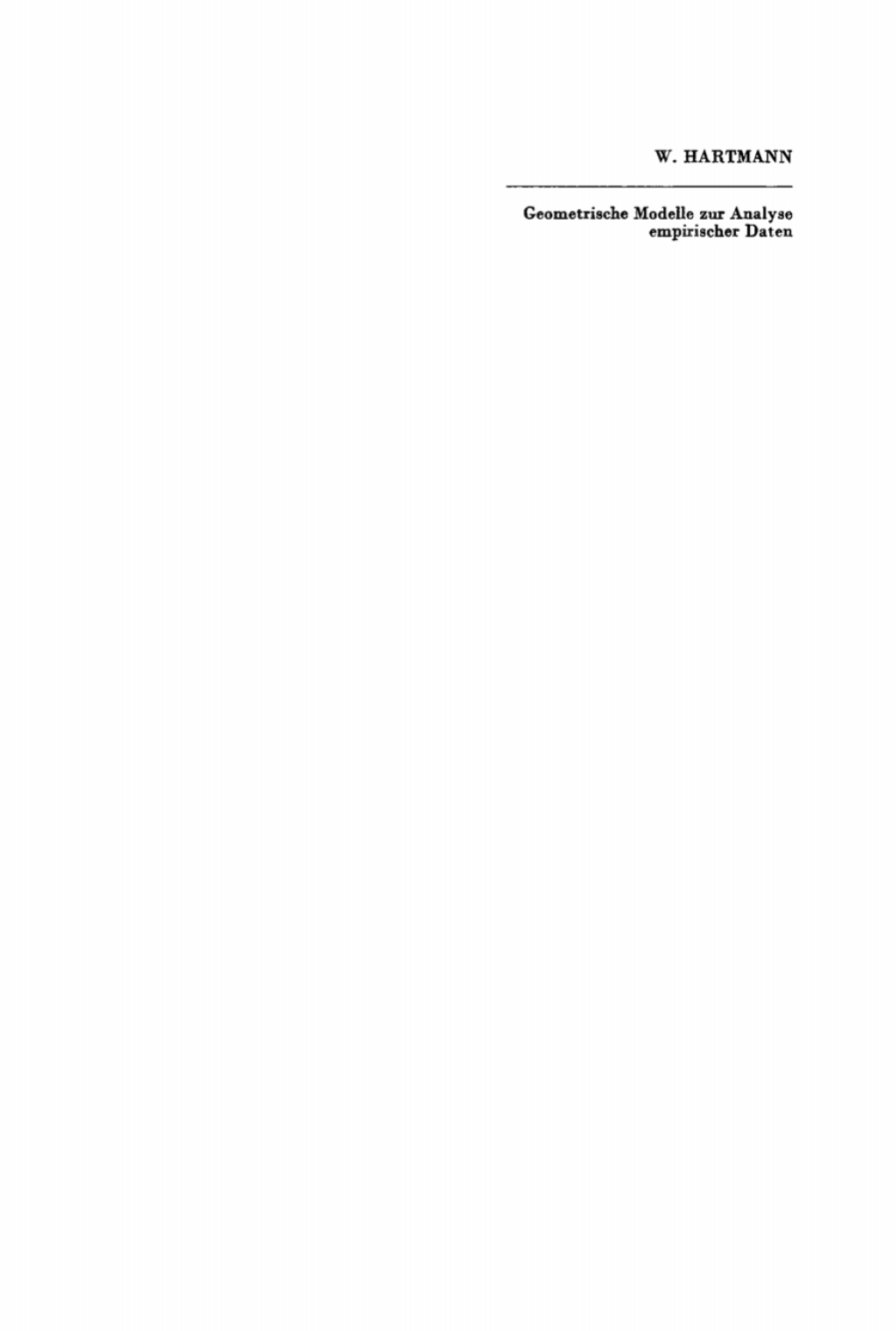 Geometrische Modelle zur Analyse empirischer Daten 1st Edition