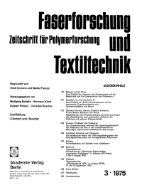 Imagen de portada: Faserforschung und Textiltechnik. Band 26, Heft 3 1st edition 9783112652091