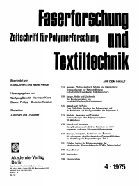 Cover image: Faserforschung und Textiltechnik. Band 26, Heft 4 1st edition 9783112652114