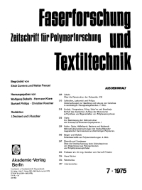 Omslagafbeelding: Faserforschung und Textiltechnik. Band 26, Heft 7 1st edition 9783112652176