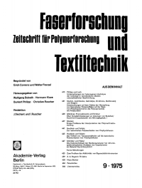 Cover image: Faserforschung und Textiltechnik. Band 26, Heft 9 1st edition 9783112652213