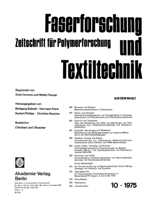 Cover image: Faserforschung und Textiltechnik. Band 26, Heft 10 1st edition 9783112652237