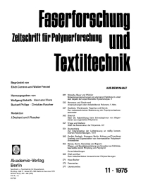 Cover image: Faserforschung und Textiltechnik. Band 26, Heft 11 1st edition 9783112652251