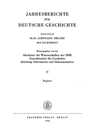 Imagen de portada: Teil 2. Register 1st edition 9783112652374