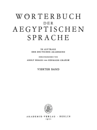 صورة الغلاف: Wörterbuch der aegyptischen Sprache. Band 4 1st edition 9783112652619