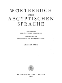 Cover image: Wörterbuch der aegyptischen Sprache. Band 3 1st edition 9783112652633