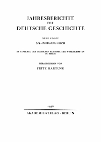 Immagine di copertina: Jahresberichte für deutsche Geschichte. Neue Folge. Band 3/4, Jahrgang 1951/52 1st edition 9783112652992