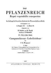 Imagen de portada: IV. 276 b. Campanulaceae-Lobelioideae, Teil 1 2nd edition 9783112653098