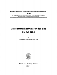 Cover image: Das Sommerhochwasser der Elbe im Juli 1954 1st edition 9783112653173