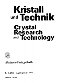 Cover image: Kristall und Technik. Band 7, Heft 1-3 1st edition 9783112653296