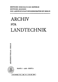 Cover image: Archiv für Landtechnik. Band 7, Heft 2 1st edition 9783112654194