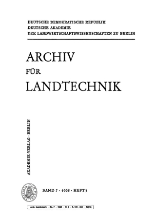 Cover image: Archiv für Landtechnik. Band 7, Heft 3 1st edition 9783112654217