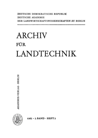 Cover image: Archiv für Landtechnik. Band 5, Heft 2 1st edition 9783112654255