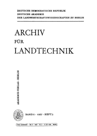 Cover image: Archiv für Landtechnik. Band 6, Heft 3 1st edition 9783112654330