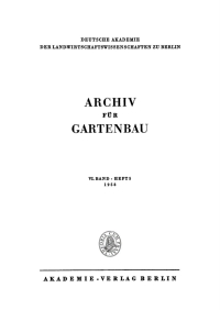 Cover image: Archiv für Gartenbau. Band 6, Heft 5 1st edition 9783112654415